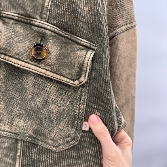 Anthropology Pilcro Olive Green Distressed Jacket L - Picture 4 of 12